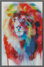 Colorful Lion Counted Cross Stitch Chart No. 17-110