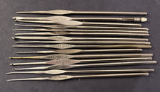 15 VTG Silvertone Metal Bates, Bucilla, Swan,Milward Crochet Hooks Various Sizes