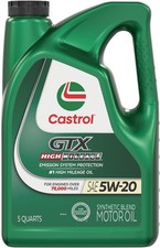 Castrol GTX High Mileage 5W-20 Synthetic Blend Motor Oil, 5 Quarts 22.28 per gallon
