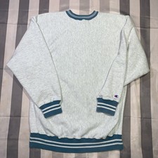 Vintage 80s Champion Reverse Weave Crewneck Sweatshirt Pullover Gray Blank 2XL