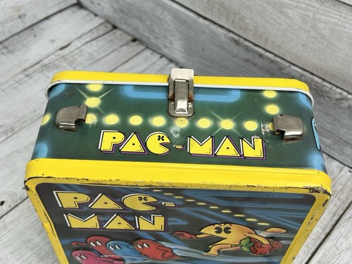 AS-IS No Handle No Thermos 1980 Pac Man Tin Metal Lunchbox Bally Video Game - Picture 9 of 24