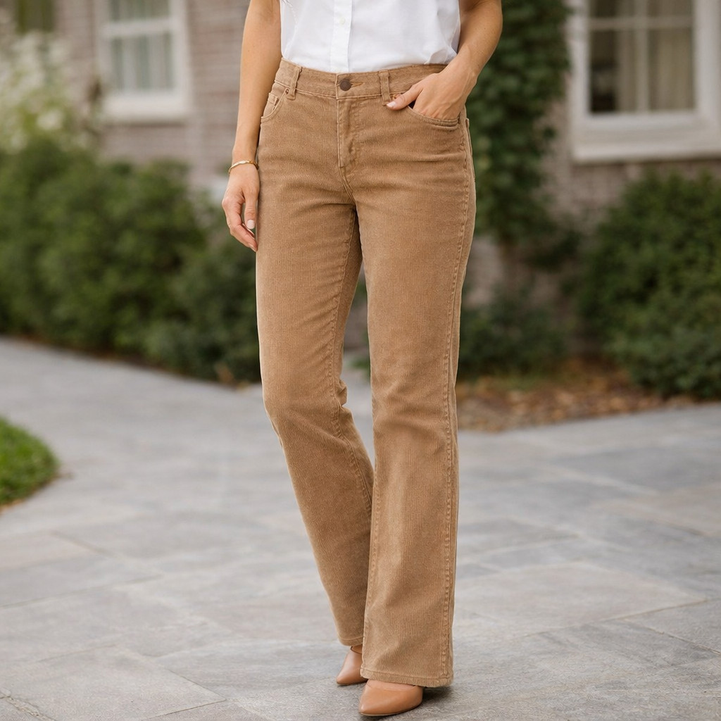 VTG Polo Ralph Lauren Corduroy Flare Pants Women 6 Tan Y2K Polo Jeans Co Cords