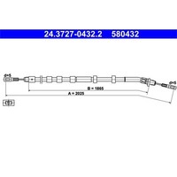 ATE Handbremsseil Hinten Links Passend FüR Mercedes M-KLASSE | 24.3727-0432.2