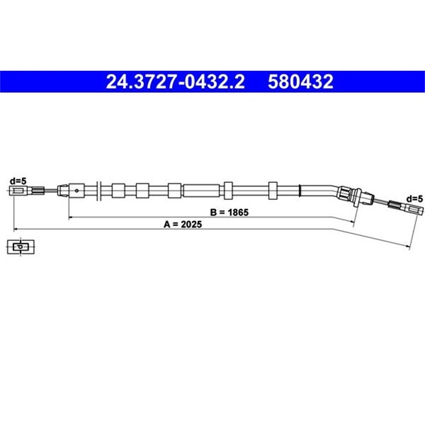 ATE Handbremsseil Hinten Links Passend FüR Mercedes M-KLASSE | 24.3727-0432.2-image