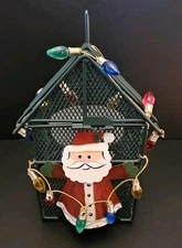 Unbranded Tea Light Candle Holder Mesh House Santa Decor