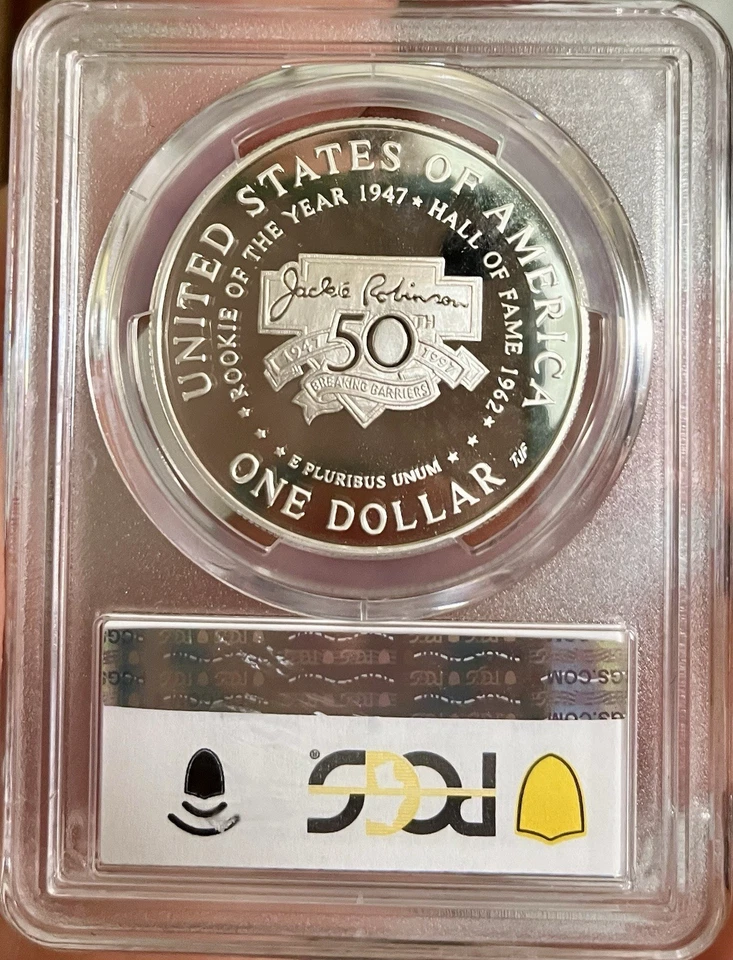 1997-S PCGS PR69 DCAM Jackie Proof Silver $1 Coin! US Mint Commemorative🔥⚾️ - Image 2 of 2