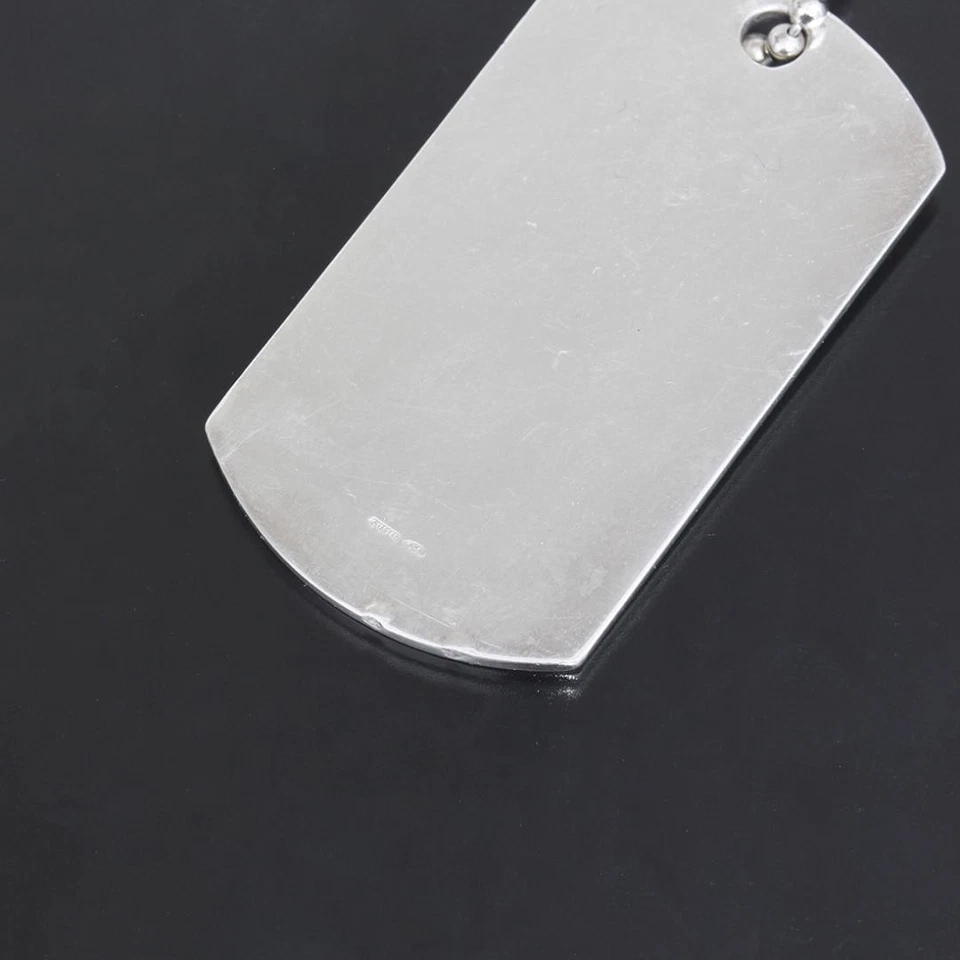 Gucci Collar Colgante Etiqueta de Perro Plata de Ley 925 Auténtico Japón Casi Como Nuevo Foto 2 de 4