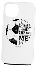 Cute Christian Soccer Gifts Teen Girls Women Religious Verse Case iPhone 13