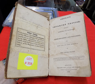 ORIGINAL 1830 UNITED STATES MILITIA INFANTRY TACTICS BOOK PRINTED IN BOSTON