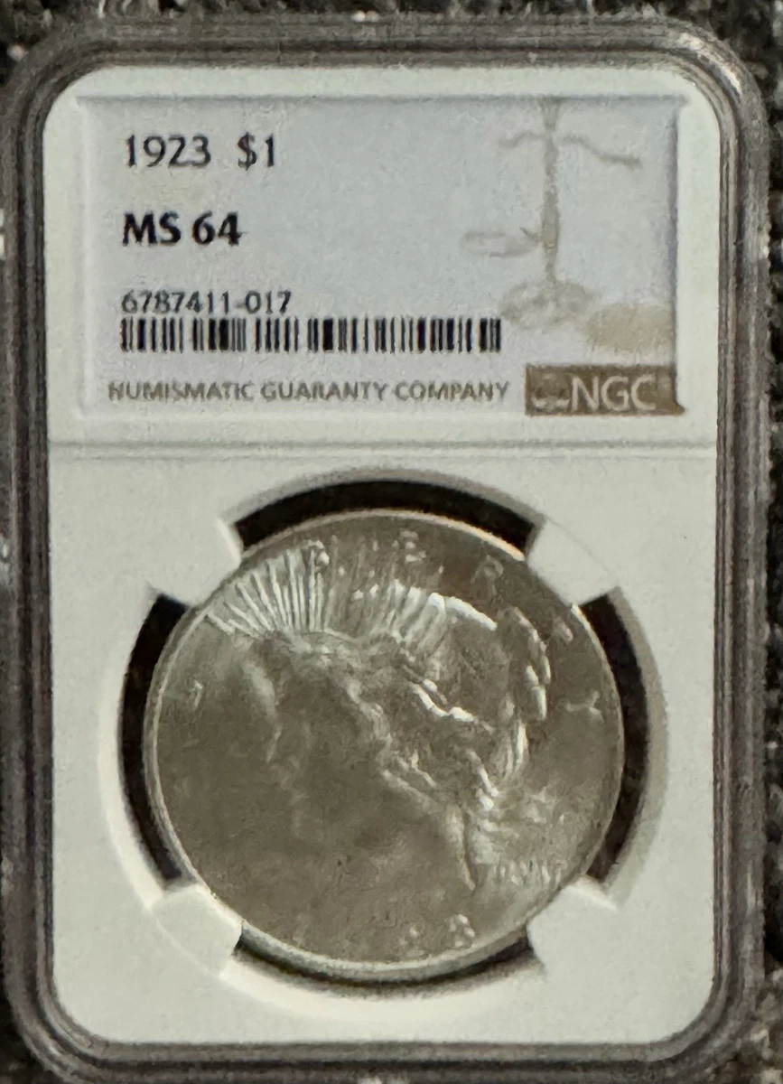 MS 64 Graded 1923 Year NGC Certified Peace Dollars (1921-1935) for