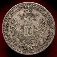 Austria 10 Kreuzers 1870 - 0.40 Silver (M2009) - CA-D