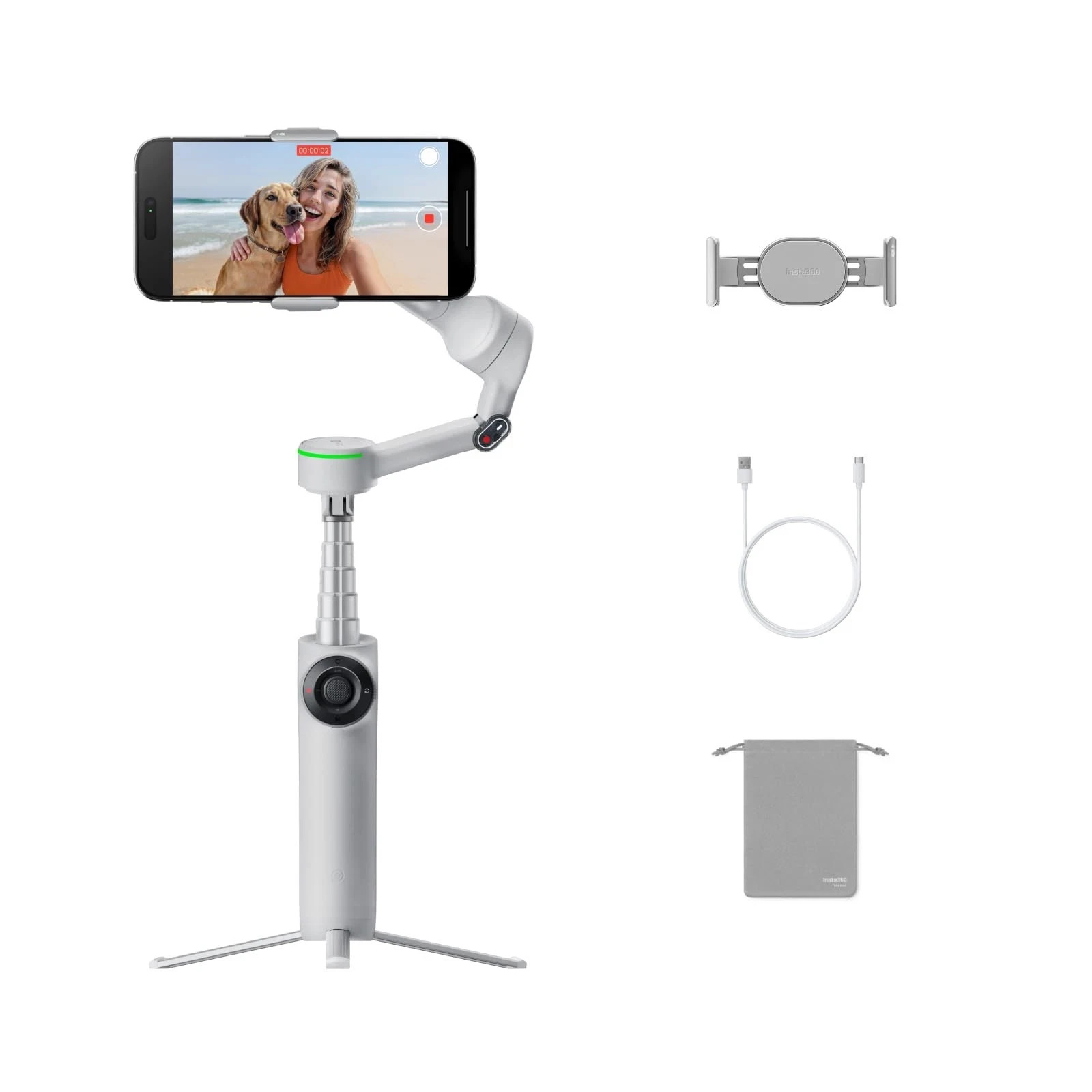 Insta360 Flow 2 Pro Gimbal Stone Grey  AI Tracking Stabiliser NEW
