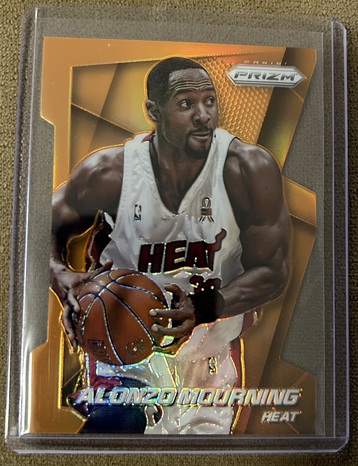 Alonzo Mourning 2014-15 Prizm #193 Orange Prizm Die-Cut #120/139