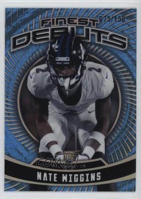 2024 Topps Finest Debut Sky Blue Refractor /150 Nate Wiggins Rookie RC 10zi