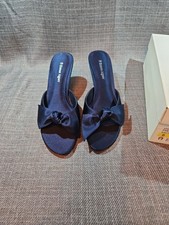Etienne Aigner Violet Navy Fabric Heels 8.5 New