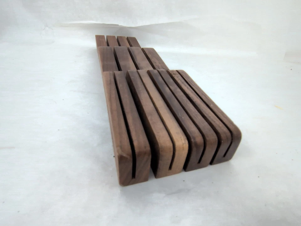 Vintage WUSTHOF Knife Block 7 Slot Hardwood In Drawer Space Saver - Image 2 of 4