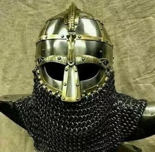 Viking Spangenhelm Vendel Helmet 18G Steel LARP Reenactment Armor
