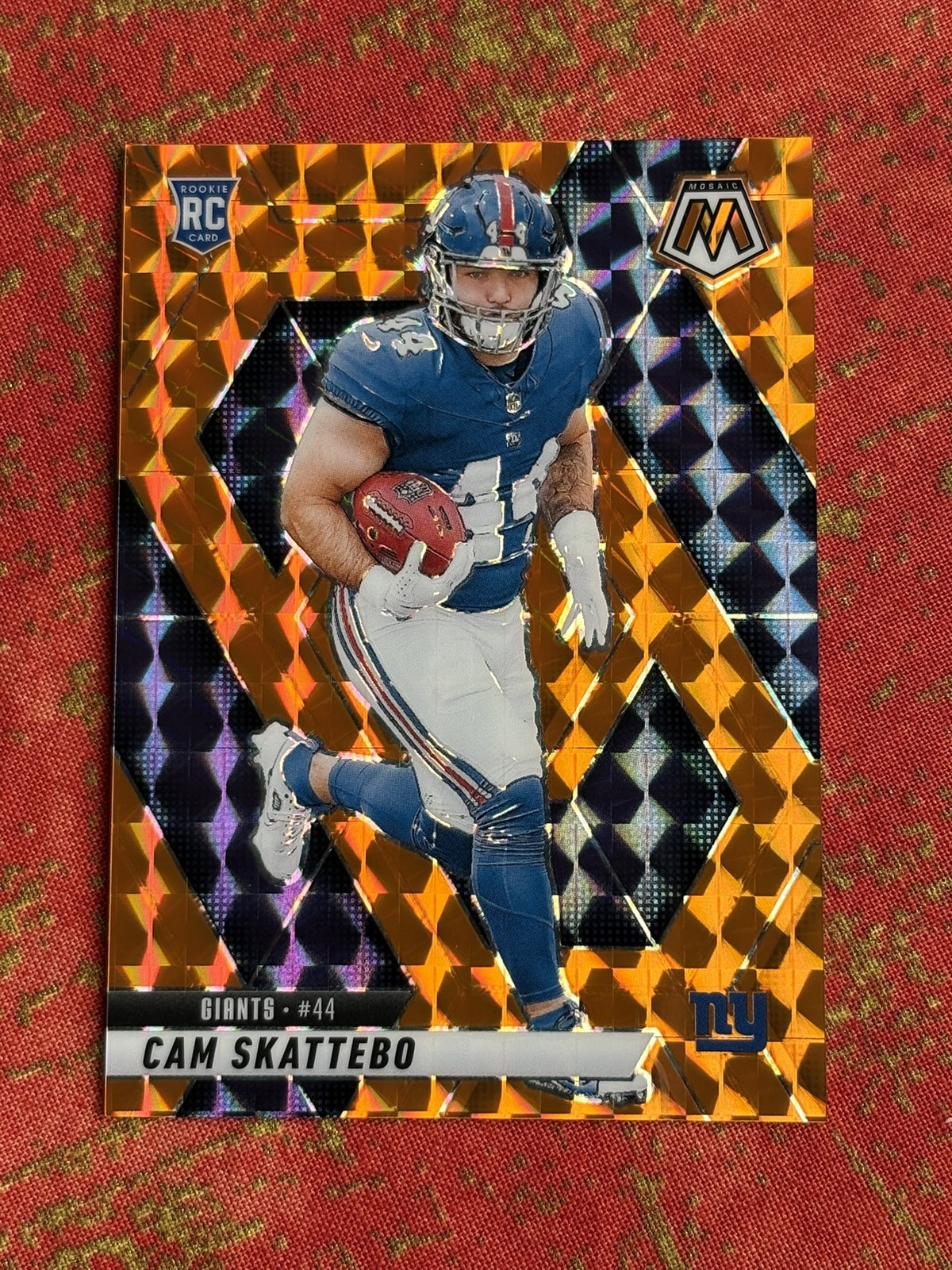 2025 Panini Mosaic Cam Skattebo Orange Prizm /199 #305 Rookie RC New York Giants