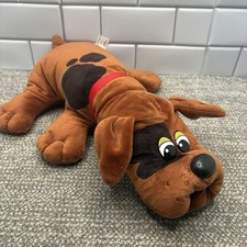Hasbro 2019 Pound Puppy Large Plush Dog 18 Brown Back Patch Cute Pretend Vet 17