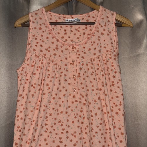 Camicia da notte vintage taglia S ricamo floreale cotone pigiama made in Hong Kong - Foto 6 di 10