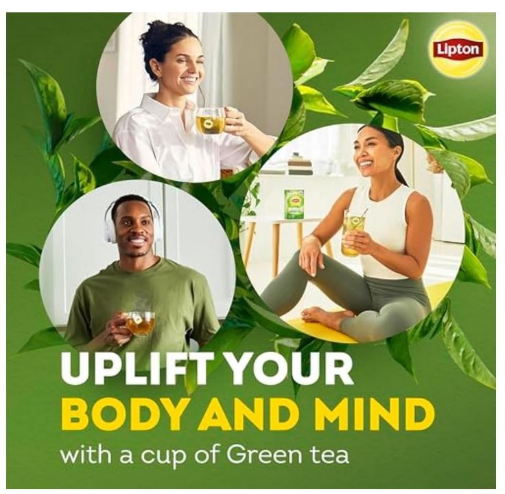 Lipton Signature Blend Green Tea Bags, Unsweetened Teabags for Hot Tea 40 bag