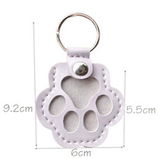 Paw Shape Memorial Leather Pet Hair Storage Bag Multifunctional Portable Keychai