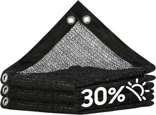 Shade Cloth Sun Screen Mesh Tarp UV Resistant Heavy Duty Black 20FT x 30FT Garde