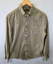 Ben Sherman Men's Long Sleeve Shirt Size Medium Khaki Button Down Cotton Casual