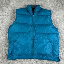 VINTAGE Eddie Bauer Goose Down Vest Mens Large Blue Puffer USA Made Jacket