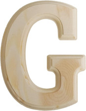 Pine Wood Beveled Wooden Letter G, Natural, 5-3/4-Inch