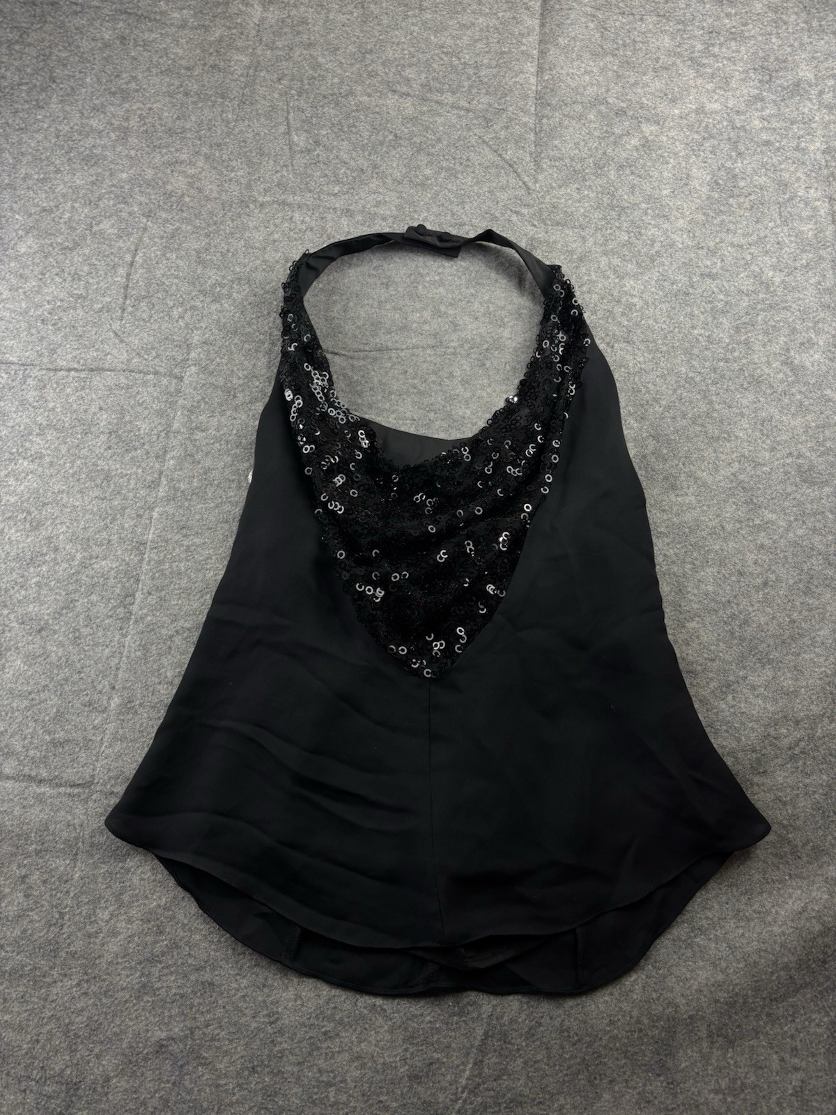 Nanette Lepore Black Sequin Halter Top Womens 10 Evening Clubwear Sexy Going Out