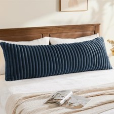 Fluffy Faux Fur Body Pillow Cover with Zipper, 54" x 20" Pack of 1 Navy Blue