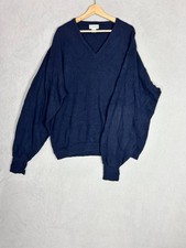 IZOD, Men's Plain Navy V-neck Knit Pullover Jumper, Size XXL Tall - Used