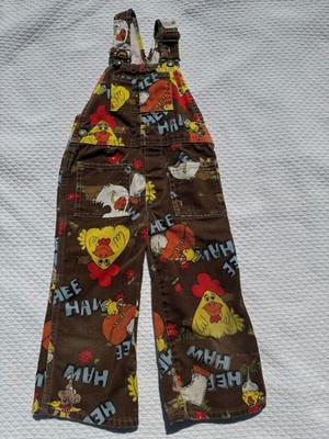 Vintage 1970's Hee Haw Denim Jean Overalls Bib Youth Kids Size 4