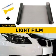 12x72 Gloss Light Black Smoke Headlight Taillight Fog Light Tint Film Vinyl A 12x72 Gloss Light Black Smoke Headlight Taillight Fog Light Tint Film Vinyl A