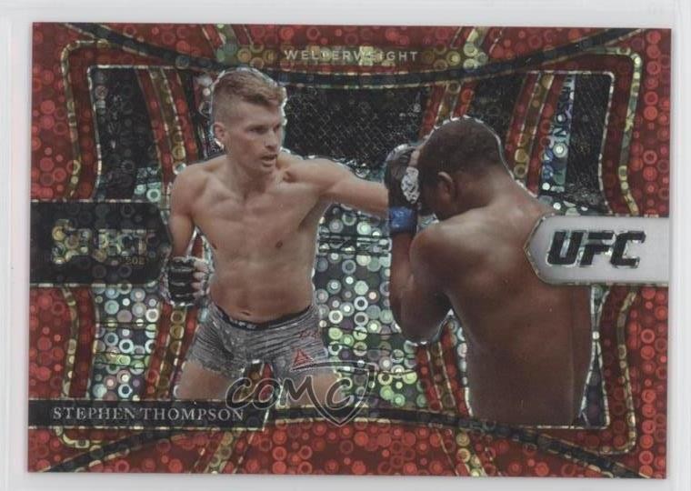 2021 Panini Select UFC Premier Level Red Disco Prizm /199 Stephen Thompson 4m4