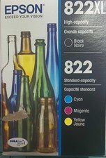 Epson822XL Black 822 C/M/Y 4pk Ink Cartridges-Black Cyan Magenta Yellow EXP:2028
