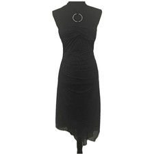 VTG RUBY ROX Y2K Rhinestone Ring Shimmer Halter Dress Whimsigoth Asymmetrical M