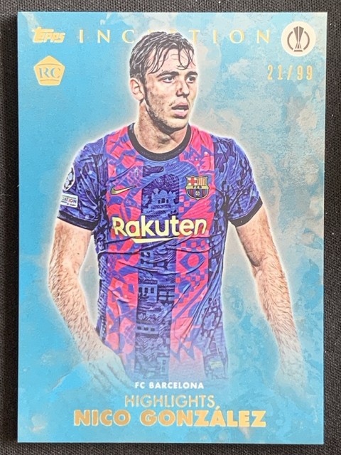 Nico Gonzalez 2021-22 Topps Inception UCL Highlights Blue RC /99