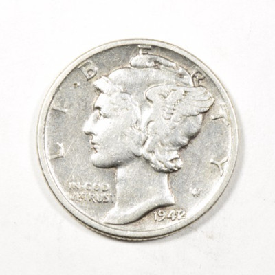 1942/1 MERCURY DIME ~ SHARP OVERDATE! ~ BOLD XF!