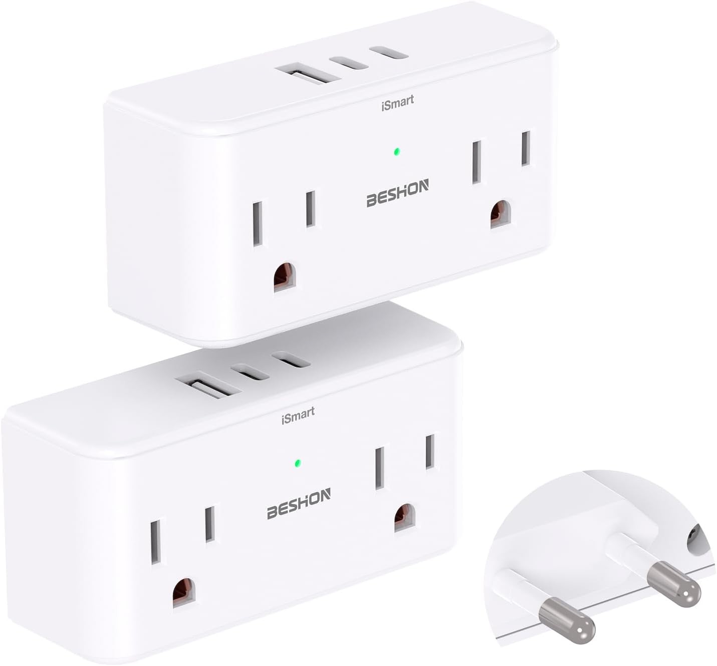 【Paquete de 2】 Adaptador de enchufe de viaje europeo 7 en 1, elementos esenciales de viaje, internacional