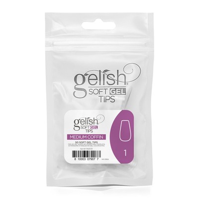 Gelish Soft Gel Tips, Medium Coffin Size 1, 50 ct. Refill