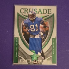 Leaf 2007 Rookies & Stars Calvin Johnson Rookie Patch Detroit Lions RC-11