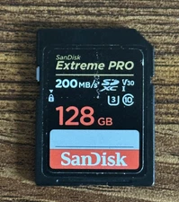 SanDisk Extreme Pro 128GB - SDXC Memory Card - Used - Good Condition 