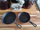 Lot Of 2 Vintage Wagner Ware Sidney-O-Cast Iron Small Pans Skillets 0-1053A/0-4B