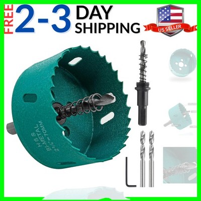 2 3/4 Inch / 70mm Hole Saw with Arbor, 2.75 Inch Hole Saw HSS Bi-Metal Hole C...