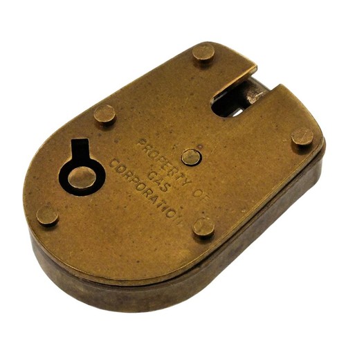 WORMALD Brass Gas Corporation 1⅞" METER LOCK - with NEW Key - ref.P729 - Picture 9 of 11