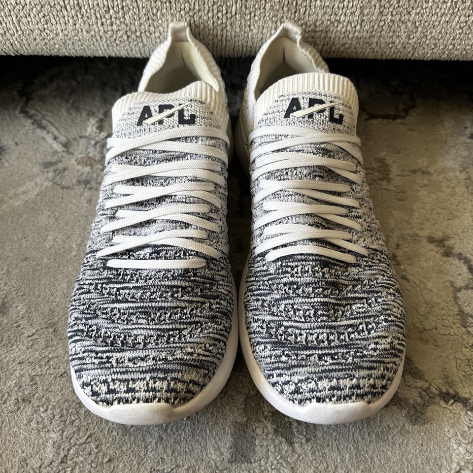 APL Techloom Wave Athletic Shoes Men’s 8 White Black Lace-Up Low Top ...