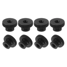 8Set Knurled Thumb Nuts M6 Carbon Steel Nut High Head Through Hole Black