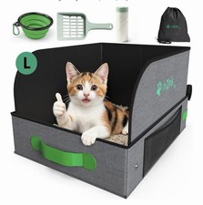 Large Travel Litter Box Set for Cats Water Resistant Leakproof Portable